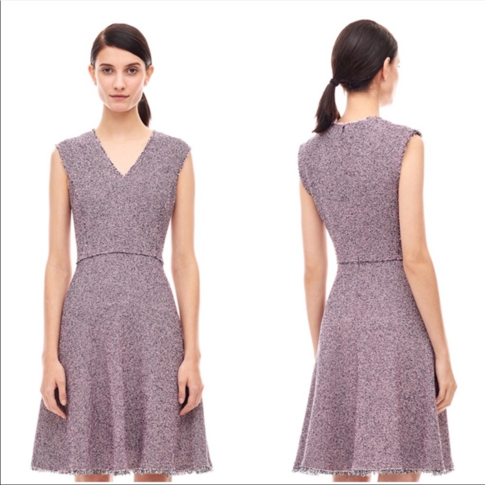 Rebecca Taylor Lavender Tweed Midi Dress